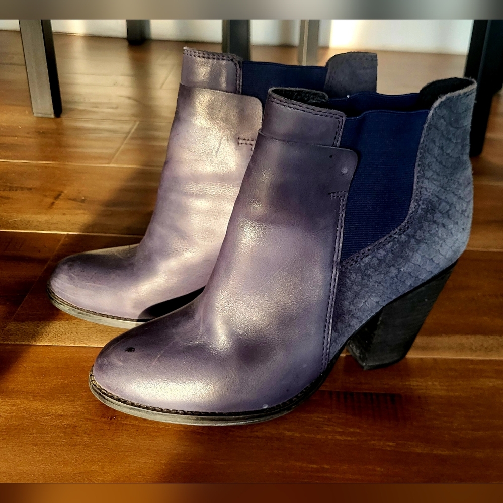 Aldo Blue Ankle Booties with Chunky Heel